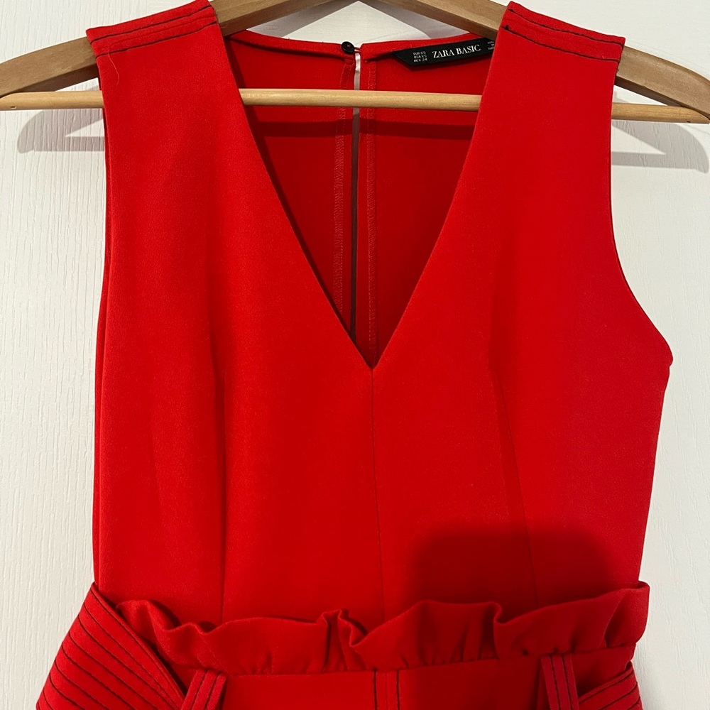 Zara Red Sleeveless Dress - Picture 3 of 5